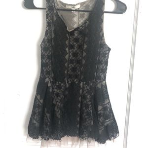 Black sheer lace top